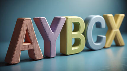 The letters A, Y, B, C, and X are stacked on top of each other