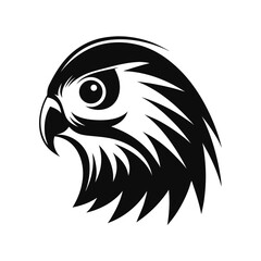 Silhouette of an owl head with a round face