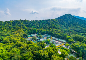 Aerial view of Nanhua Temple in Shaoguan, Guangdong, China in summer.