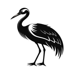Elegant red crowned crane silhouette