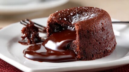 Molten chocolate dessert closeup - Powered by Adobe