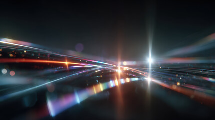 Led Light. Future tech. Shine dynamic scene. Neon flare. Colorful rays