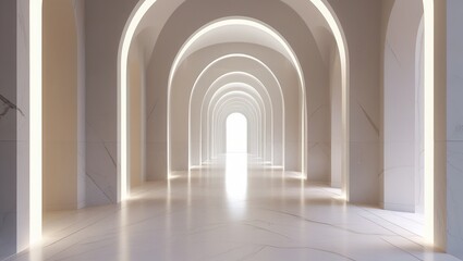 An old European palace corridor with stone arches and columns 🕍