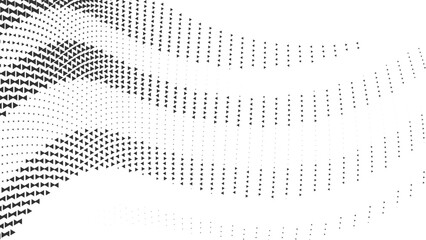 Minimal dotted halftone wave abstract monochrome retro background texture for posters flyers comics and digital design use
