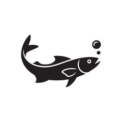 Fish Icon – Simple Aquatic Animal Vector Symbol