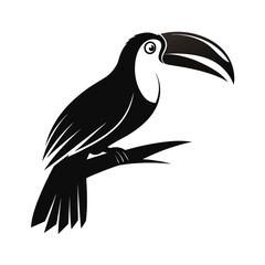 Striking toucan silhouette with large beak