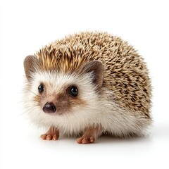 Fototapeta premium Cute Hedgehog's Portrait: Captivating portrait of a charming hedgehog, showcasing its spiky quills and endearing facial features in a delightful close-up.