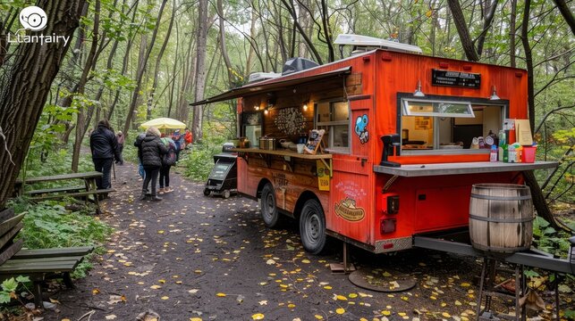 Savor delectable dishes in a lively outdoor setting at your favorite food truck dining experience
