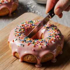 chocolate donut with sprinkles