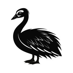 Bold silhouette of an african goose standing proudly
