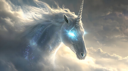 Mythical unicorn head