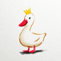 Cute cartoon duck with crown