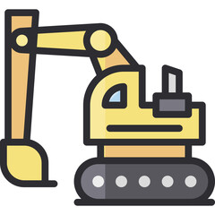 vector illustration of a excavator