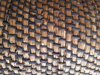 the surface of wickerware.