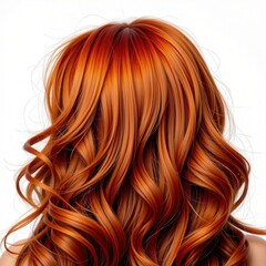 Fototapeta premium Luscious Curly Orange Hair from the Back with Shine and Texture