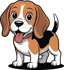 Cute cartoon a illustrator vector Beagle