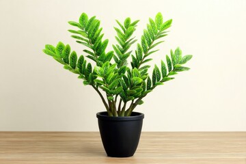 Obraz premium Decorative potted plant on a light colored surface.