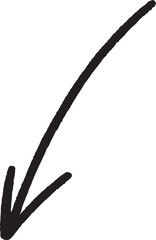 Doodle arrow icon with zigzag, wave, and spiral line designs. Vector illustration.