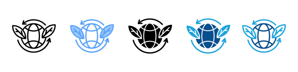 Sustainability icon sheet multiple style collection