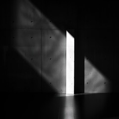 Obraz premium column. Minimalist architectural detail of a concrete column with soft light, highlighting abstract geometric beauty. real-estate listings.