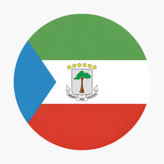 Obraz premium Equatorial Guinea flag button icon&nbsp;emblem badge, showcasing national pride and unity, ideal for international events or patriotic designs and projects