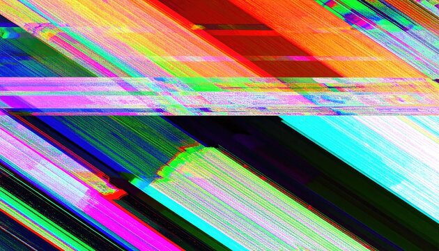 Abstract Glitch Art with Diagonal RGB Splits