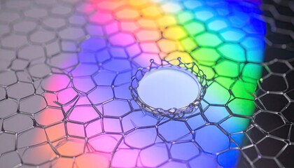 Abstract Hexagonal Lattice with Rainbow Bokeh