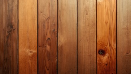 Close-up view of vertical wooden planks, showcasing a warm brown color palette and natural wood grain texture.