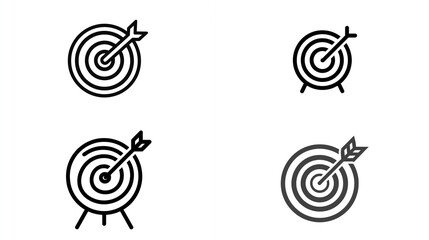 and keyword set based on the image

 Simple dartboard target with arrow icons, symbolising aim, success, precision, and objectives