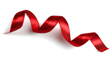 Elegant Red Ribbon Swirl Perfect for Festive Designs and Packaging