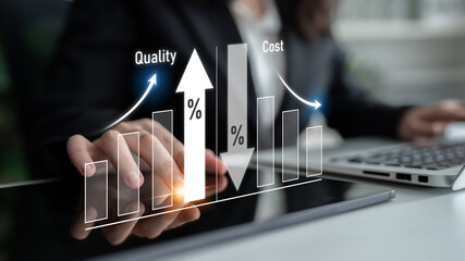 Increase quality and reduce cost represent quality, cost, and performance optimization for business...