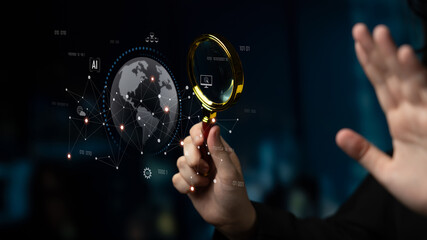 Global AI network showing connection between AI, global, and network elements across the digital world and data infrastructure Latch