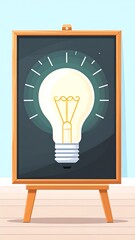 Lightbulb on a chalkboard easel