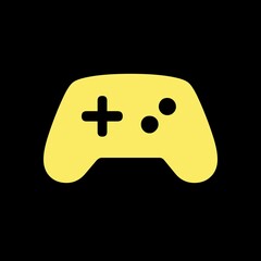 A minimalist icon of a game controller. Perfect for symbolizing gaming, entertainment, e-sports, and technology on apps, websites, or presentations.
