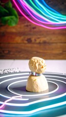 Light-drenched dessert sculpture