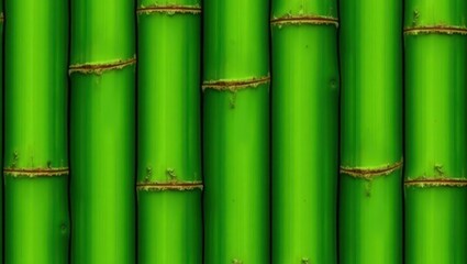 Close-up view of vibrant green bamboo stalks, showcasing their natural textures and hues.