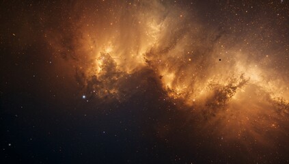 Golden and Orange Space Clouds Background