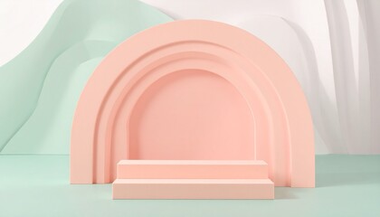 Pastel Pink Archway Product Display Stand