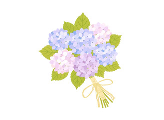 Beautiful Hydrangea Bouquet Illustration in Pastel Colors