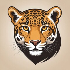 Jaguar head portrait, bold design