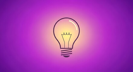 Obraz premium Radiant bulb on a gradient background symbolizing inspiration and innovation