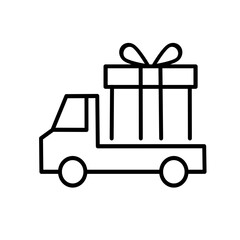 Gift line icon vector illustration. Editable strokes