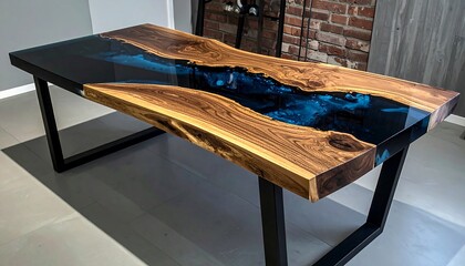 Modern epoxy resin dining table