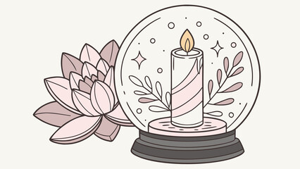 Candle with flowers vector illustration icon design art symbol vintage decoration celebration card pattern