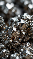 Photorealistic Macro Gadolinium Ore &ndash; Shiny Rare Earth Mineral Specimen on White Background