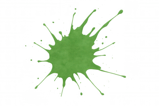 Green glitter paint splat creating an abstract texture with shiny particles, perfect for festive graphic elements on a transparent background