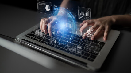 Real-time global data analytics dashboard visualizing insights from interconnected systems for decision-making, business analytics, and digital transformation Latch