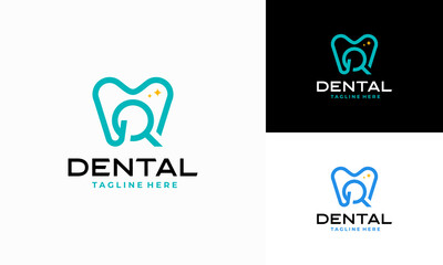 Dental Clinic Logo Tooth abstract design vector template. Dentist Search medical doctor logo