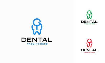 Dental Clinic Logo Tooth abstract design vector template. Dentist Search medical doctor logo