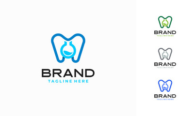 Dental labs logo with modern creative style Premium Vector